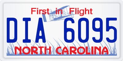 NC license plate DIA6095