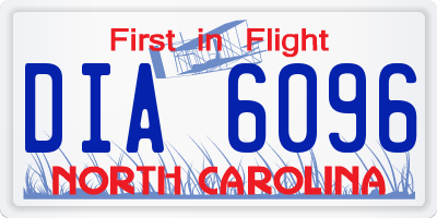 NC license plate DIA6096