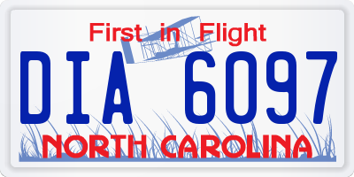 NC license plate DIA6097