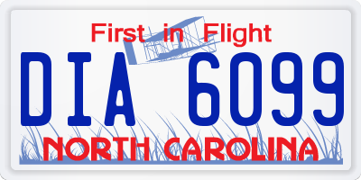 NC license plate DIA6099