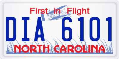 NC license plate DIA6101