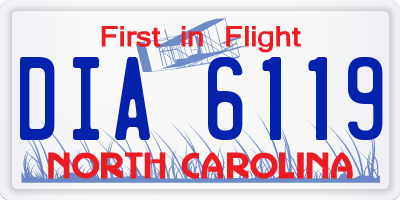 NC license plate DIA6119