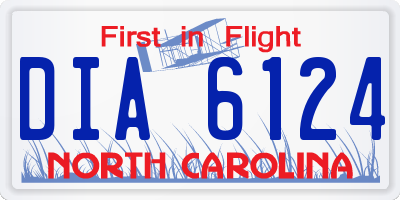 NC license plate DIA6124