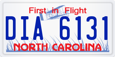 NC license plate DIA6131