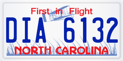 NC license plate DIA6132