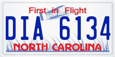 NC license plate DIA6134