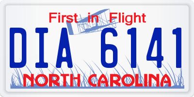 NC license plate DIA6141