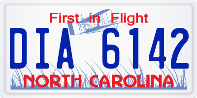 NC license plate DIA6142