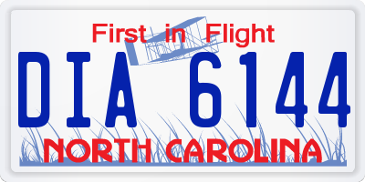 NC license plate DIA6144