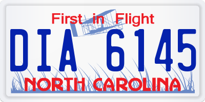 NC license plate DIA6145