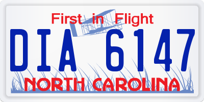 NC license plate DIA6147