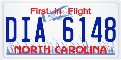 NC license plate DIA6148