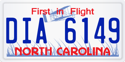 NC license plate DIA6149