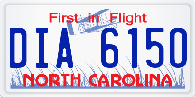 NC license plate DIA6150