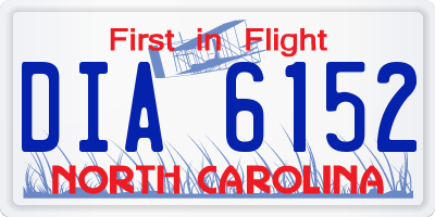 NC license plate DIA6152