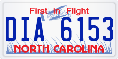 NC license plate DIA6153