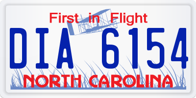 NC license plate DIA6154