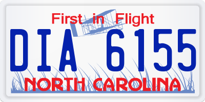 NC license plate DIA6155