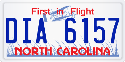 NC license plate DIA6157