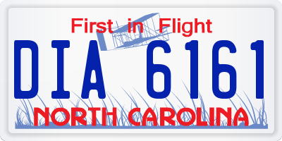NC license plate DIA6161