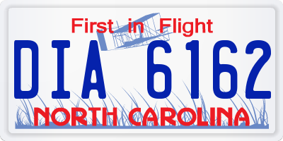 NC license plate DIA6162