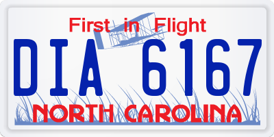 NC license plate DIA6167