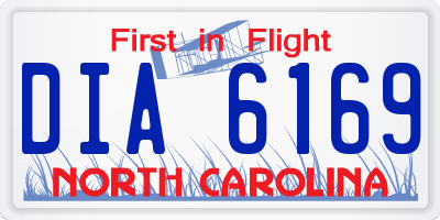 NC license plate DIA6169