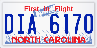 NC license plate DIA6170