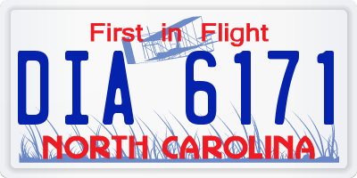 NC license plate DIA6171