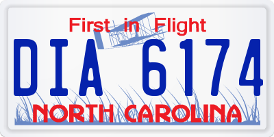 NC license plate DIA6174