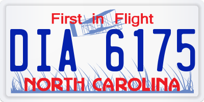 NC license plate DIA6175
