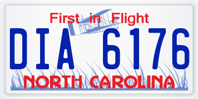 NC license plate DIA6176