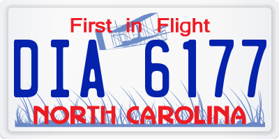 NC license plate DIA6177