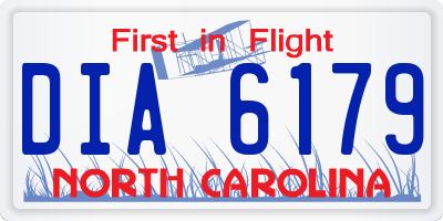 NC license plate DIA6179