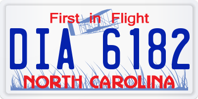 NC license plate DIA6182