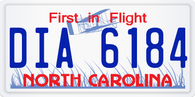 NC license plate DIA6184