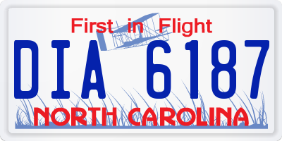 NC license plate DIA6187