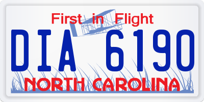 NC license plate DIA6190