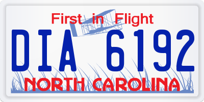 NC license plate DIA6192