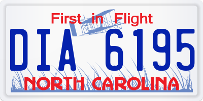 NC license plate DIA6195