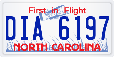 NC license plate DIA6197