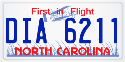 NC license plate DIA6211