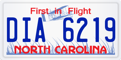 NC license plate DIA6219