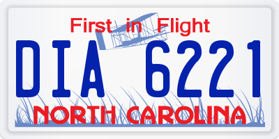 NC license plate DIA6221