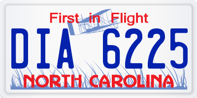 NC license plate DIA6225