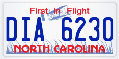 NC license plate DIA6230