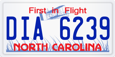 NC license plate DIA6239