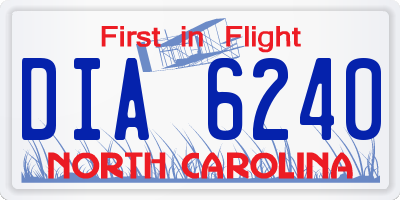NC license plate DIA6240