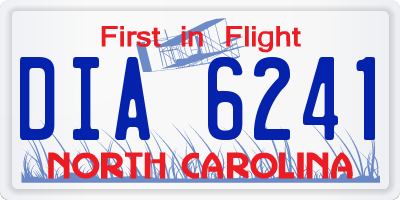 NC license plate DIA6241