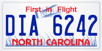 NC license plate DIA6242